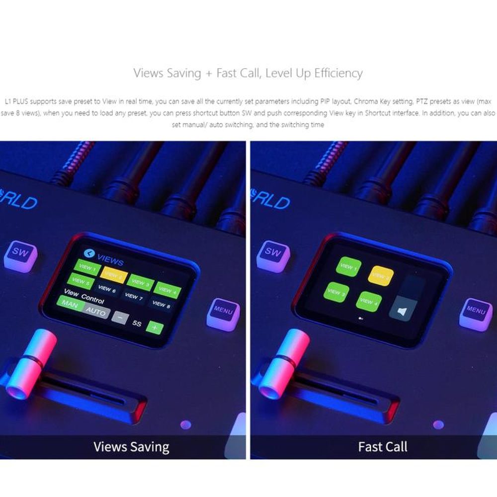 FEELWORLD L1 PLUS Multi - camera Video Mixer Switcher Touch Screen PTZ Control USB3.0 Fast Streaming Switcher, L1 PLUS - laboratorydeal