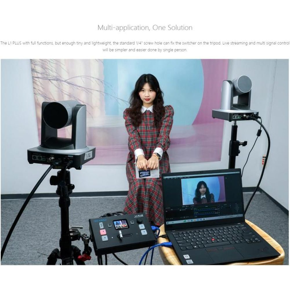 FEELWORLD L1 PLUS Multi - camera Video Mixer Switcher Touch Screen PTZ Control USB3.0 Fast Streaming Switcher, L1 PLUS - laboratorydeal