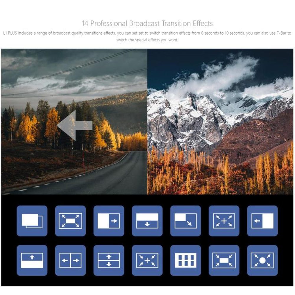 FEELWORLD L1 PLUS Multi - camera Video Mixer Switcher Touch Screen PTZ Control USB3.0 Fast Streaming Switcher, L1 PLUS - laboratorydeal