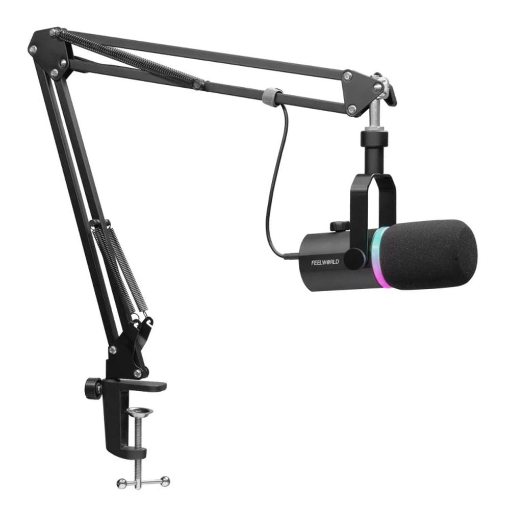FEELWORLD PM1 - AS XLR/USB Dynamic Microphone for Podcasting Recording Gaming Live Streaming with Boom Arm, PM1 - AS - laboratorydeal