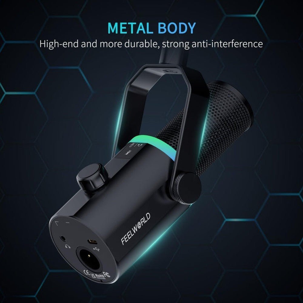 FEELWORLD PM1 - AS XLR/USB Dynamic Microphone for Podcasting Recording Gaming Live Streaming with Boom Arm, PM1 - AS - laboratorydeal