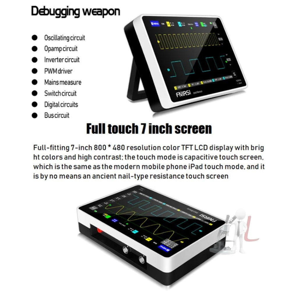 FNIRSI 1013D 1GS Sampling Dual Channel 100M Bandwidth Digital Oscilloscope, US Plug, 1013D