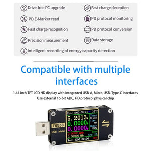 FNIRSI FNB38 USB Voltage And Current Meter Capacity Fast Charging Protocol Tester, FNB38