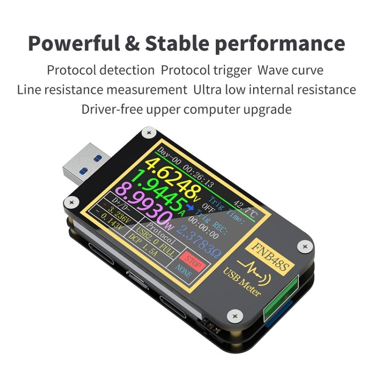 FNIRSI FNB48S USB Voltage Ammeter Multifunctional Fast Charge Tester, FNB48S Bluetooth laboratorydeal