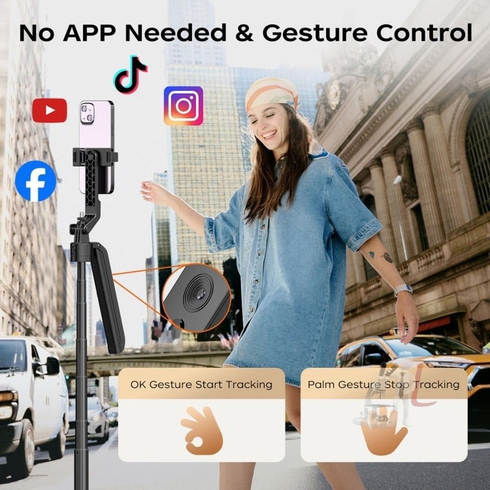 FUNSNAP A6 360 Degree Al Gimbal Selfie Stick Smart Face Tracking Integrated Tripod, A6 - laboratorydeal