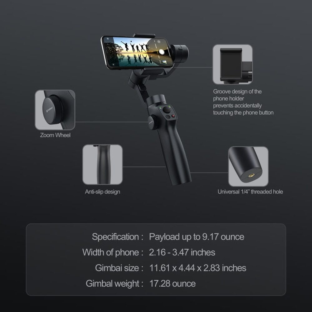 FUNSNAP Capture 2s Smart 3 - Axis Handheld Gimbal Phone Live Stabilizer, Capture 2s Basic, Capture 2s Combo - laboratorydeal