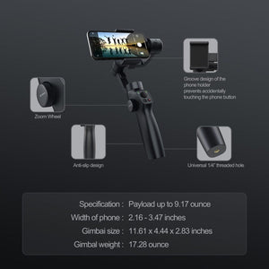 FUNSNAP Capture 2s Smart 3 - Axis Handheld Gimbal Phone Live Stabilizer, Capture 2s Basic, Capture 2s Combo - laboratorydeal