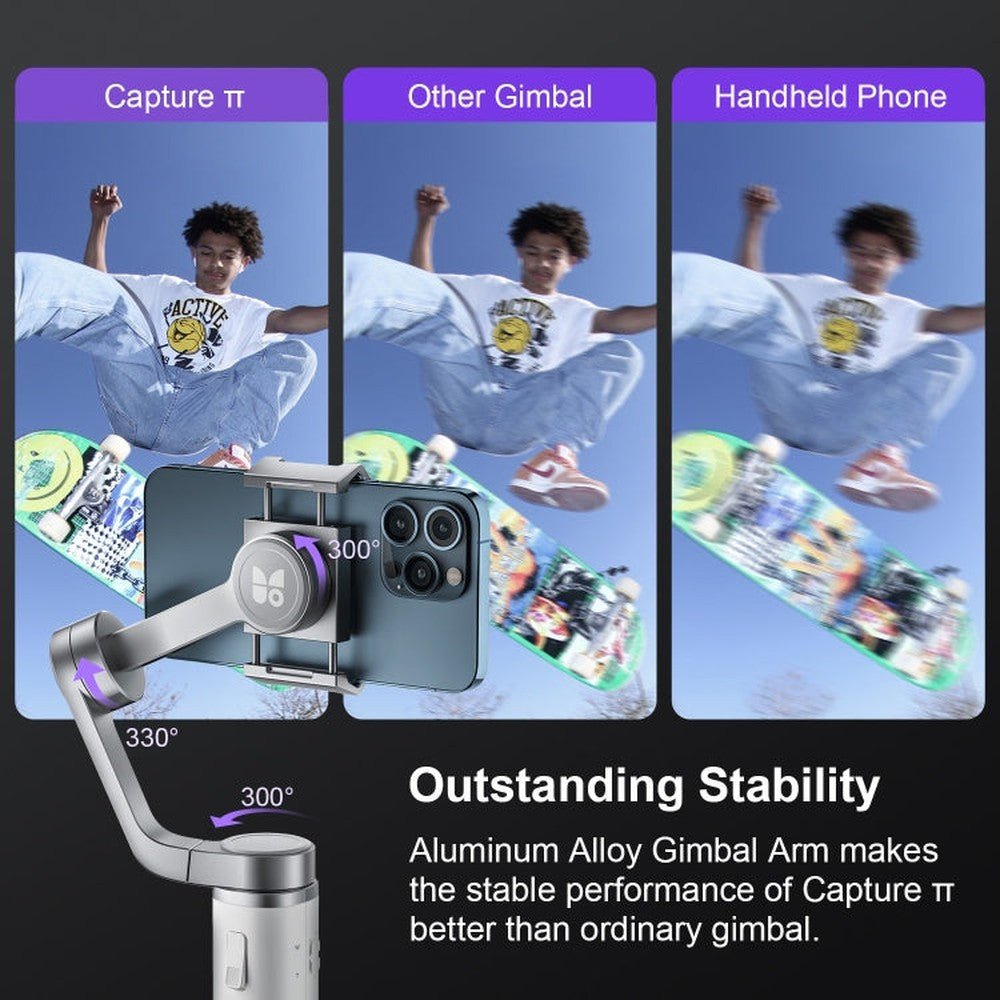 FUNSNAP Capture π Aluminum Alloy Arm 3 - Axis Handheld Phone Gimbal, Capture π Basic, Capture π Combo - laboratorydeal