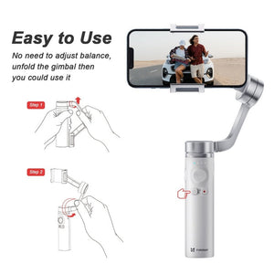 FUNSNAP Capture π Aluminum Alloy Arm 3 - Axis Handheld Phone Gimbal, Capture π Basic, Capture π Combo - laboratorydeal