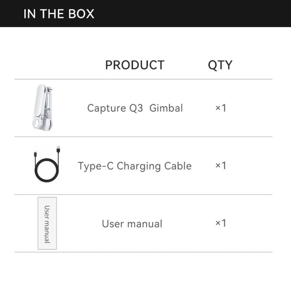 FUNSNAP Capture Q3 Single Axis Handheld Gimbal Phone Live Stabilizer, Capture Q3 - laboratorydeal