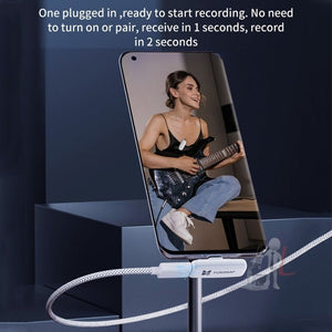 FUNSNAP M3 Digital Audio Wireless Microphone Mic Tok with Monitoring Earphones, M3 Type - C, M3 8 Pin - laboratorydeal