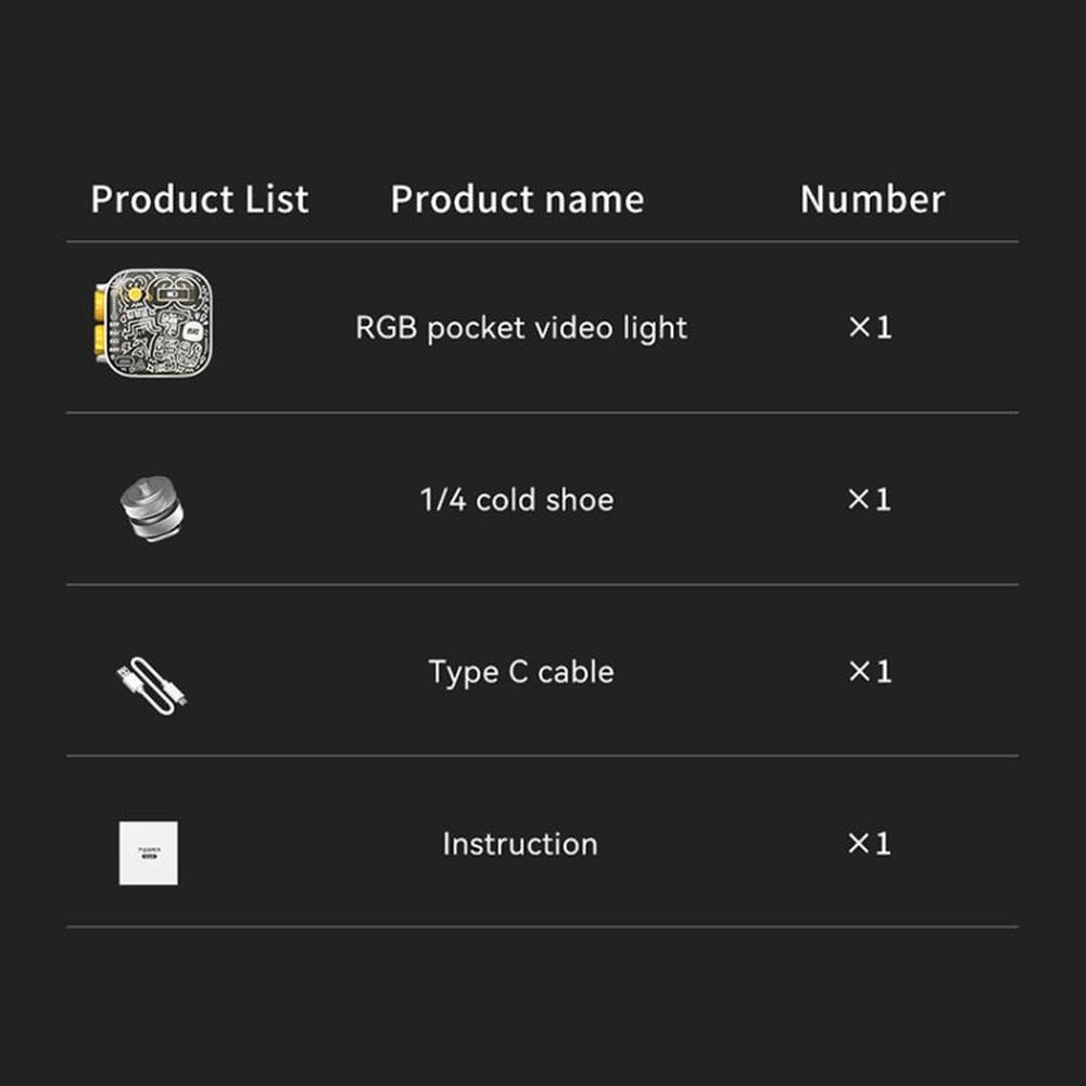 FUNSNAP Pocket Full Color RGB Video Shot Fill Light, Pocket Fill Light - laboratorydeal