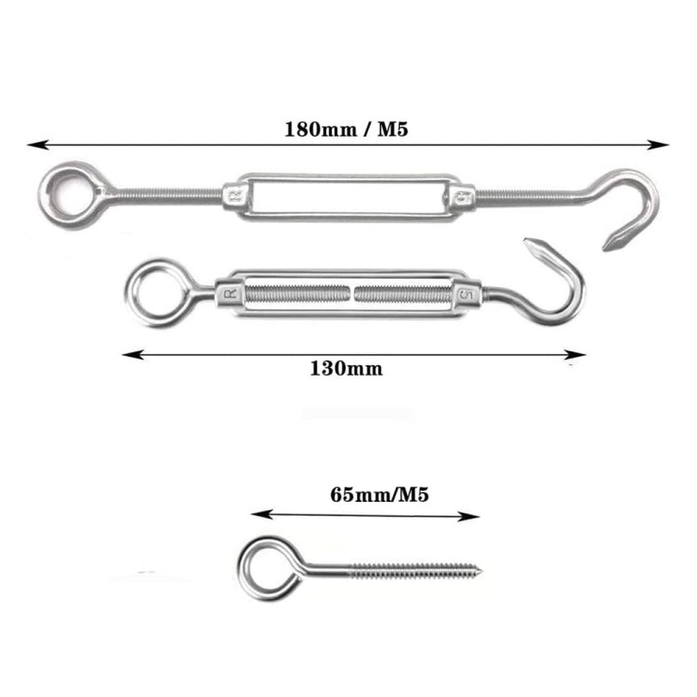 Flower Basket Screws 304 Stainless Steel Wire Rope Hook Tensioner, M4, M5, M6, M8, M10, M12, M14, M16 - laboratorydeal