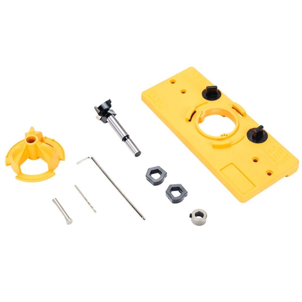 Fonson 35MM Woodworking Hinge Hole Opener Wooden Door Hinge Locator, Yellow, Blue, Red - laboratorydeal
