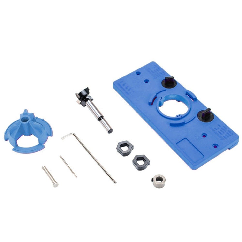 Fonson 35MM Woodworking Hinge Hole Opener Wooden Door Hinge Locator, Yellow, Blue, Red - laboratorydeal