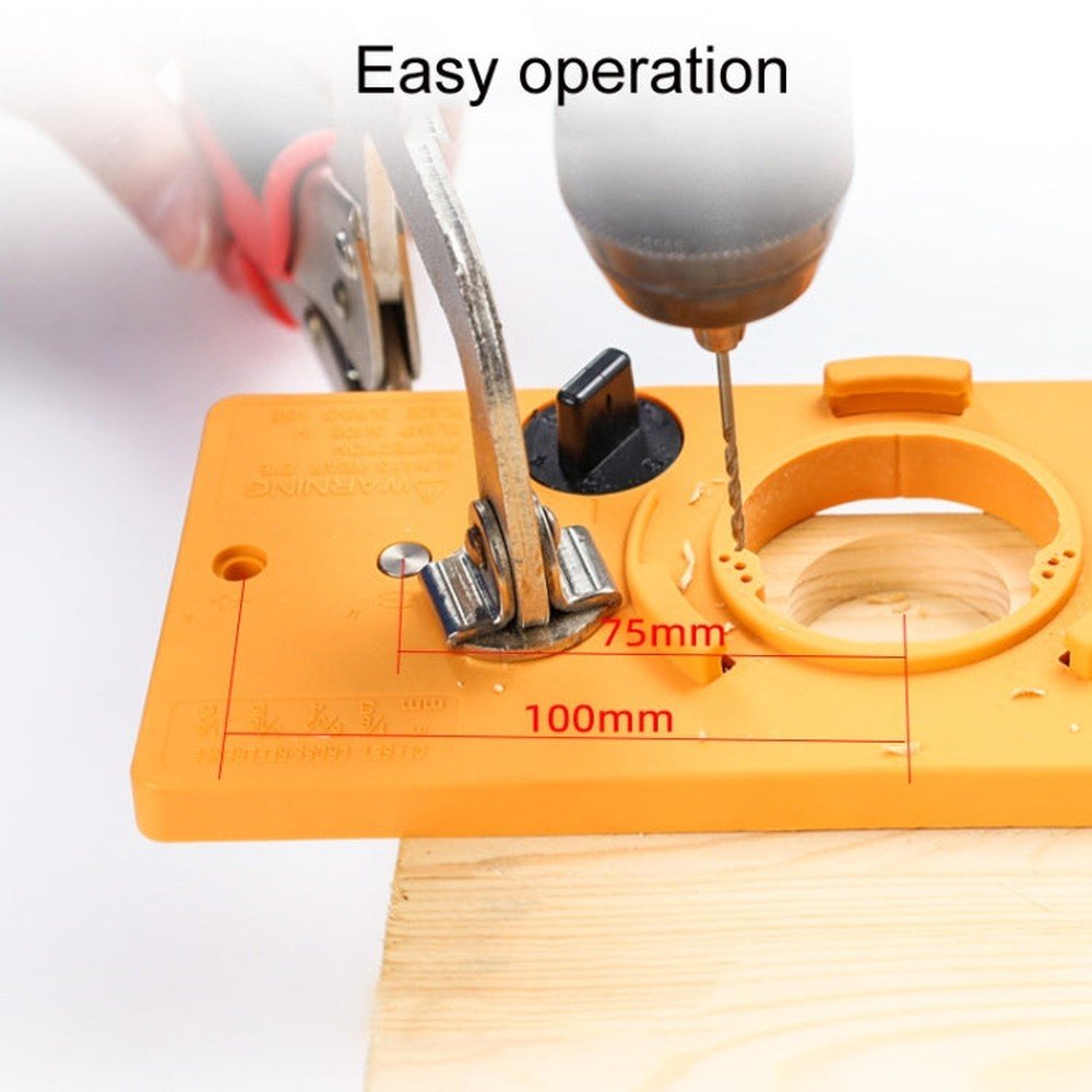 Fonson 35MM Woodworking Hinge Hole Opener Wooden Door Hinge Locator, Yellow, Blue, Red - laboratorydeal