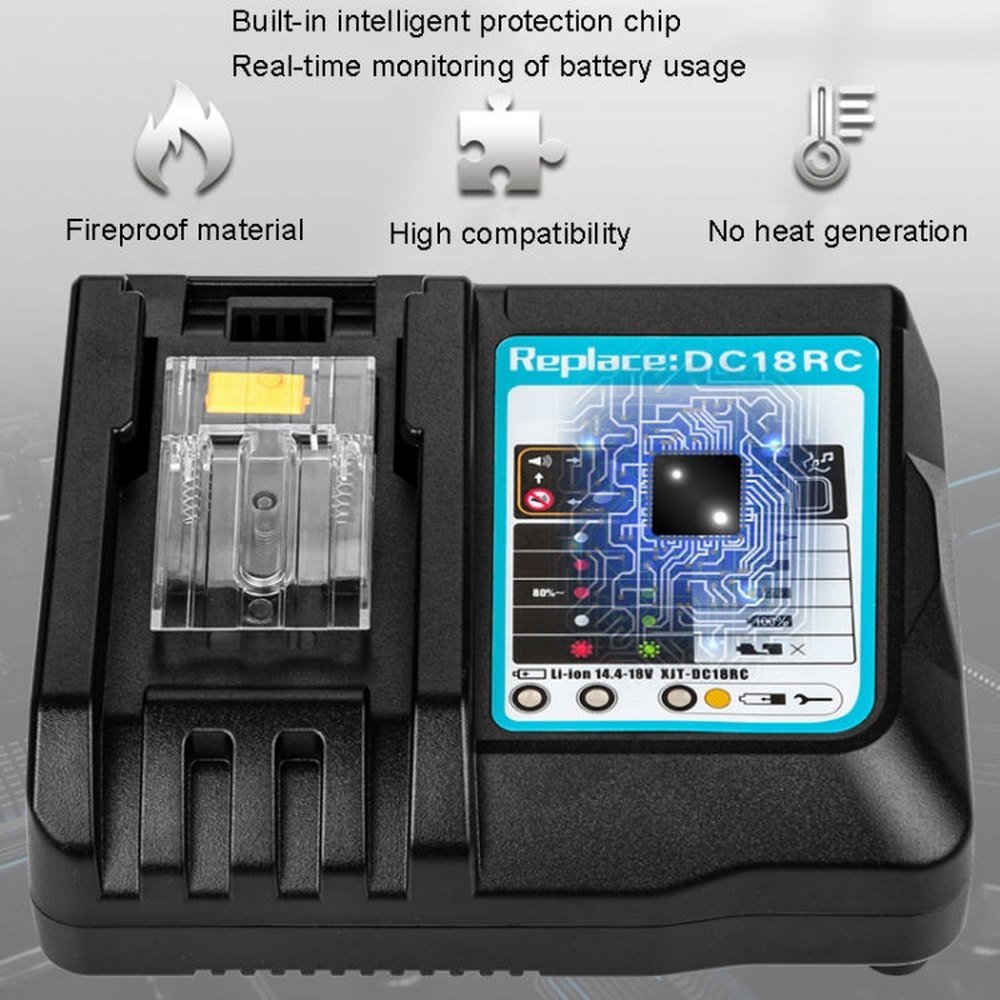 For Makit DC18RA / DC18RC 14.4V - 18V Cordless Power Tool Battery Charger, US Plug, EU Plug, UK Plug, AU Plug - laboratorydeal