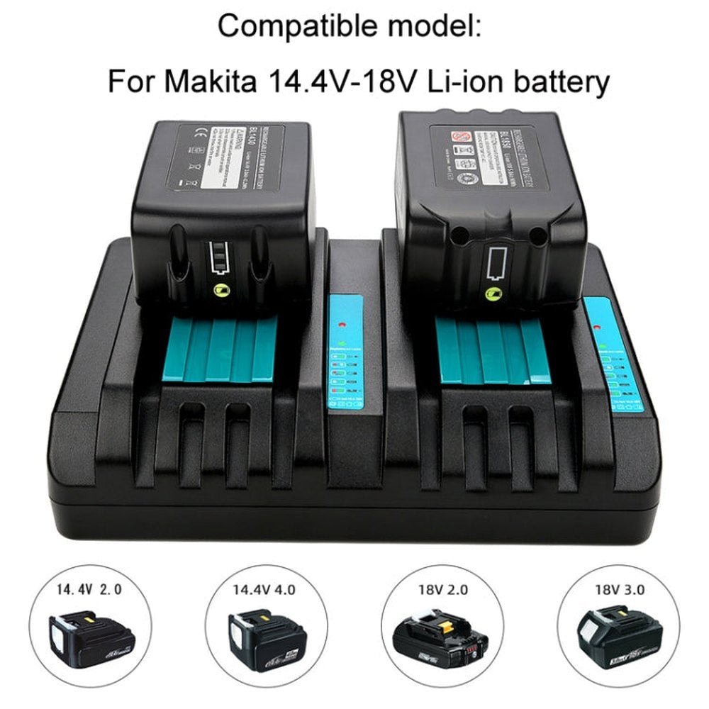 For Makita DC18RC 14.4 - 18V Lithium Battery Dual Charger, US Plug, UK Plug, EU Plug, AU Plug - laboratorydeal