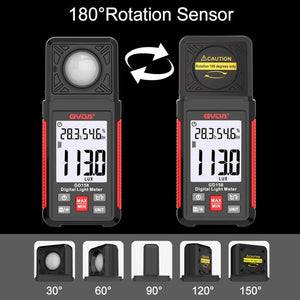 GVDA GD158 200000Lux Digital Light Meter Tester Brightness Photometer