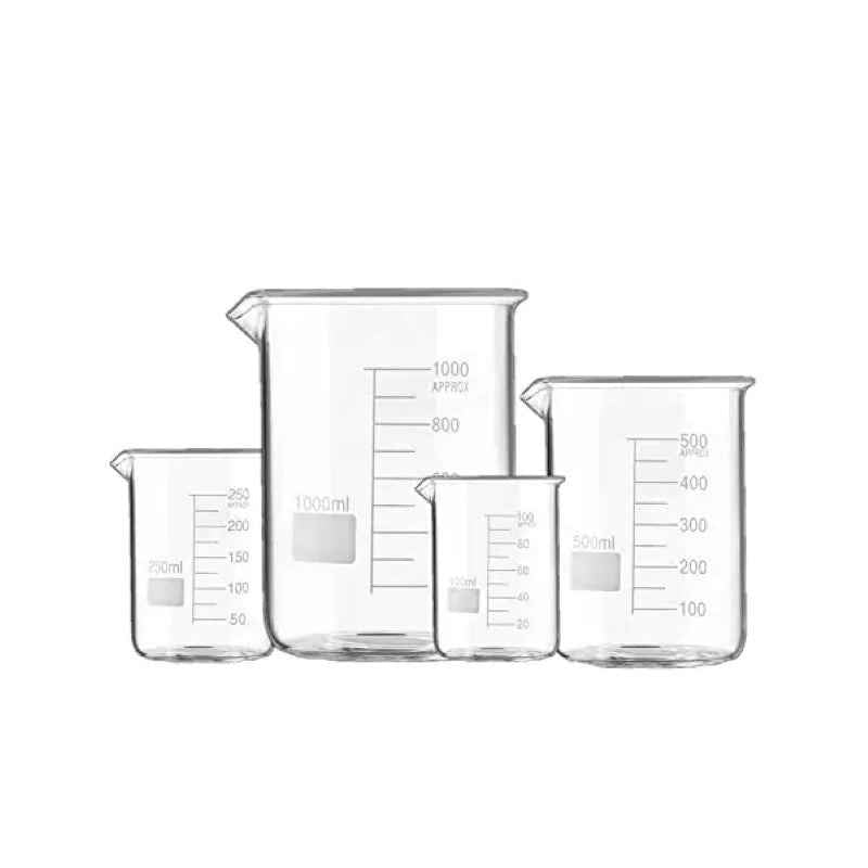 Glass Beaker Set of 4 100 ml 250 ml 500 ml 1000 ml