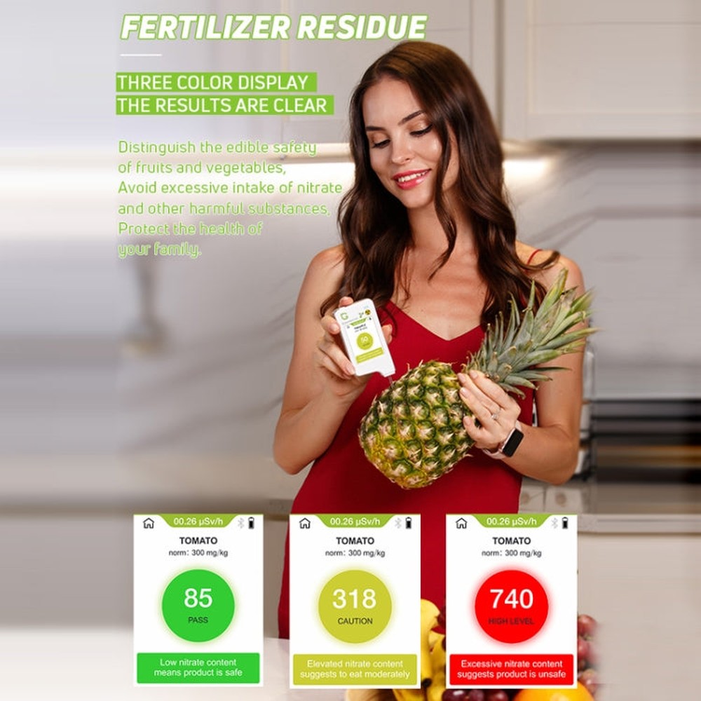 Greentest ECO6 Vegetable, Fruit, Meat Food Nitrate Water Quality Nuclear Radiation Environmental Detector, EU Plug, ECO6 White, ECO6 Black