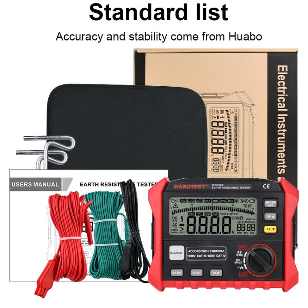 HABOTEST HT2302 Multifunctional Digital Display Grounding Resistance Tester, HT2302