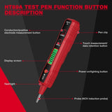 HABOTEST LCD Digital Display Sound Light Alarm High Sensitivity Test Pen, HT89A
