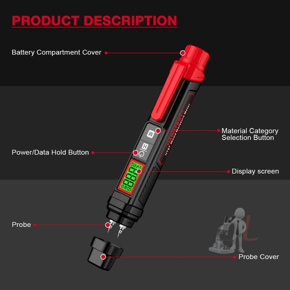 HABOTEST Wood Moisture Content Rapid Tester