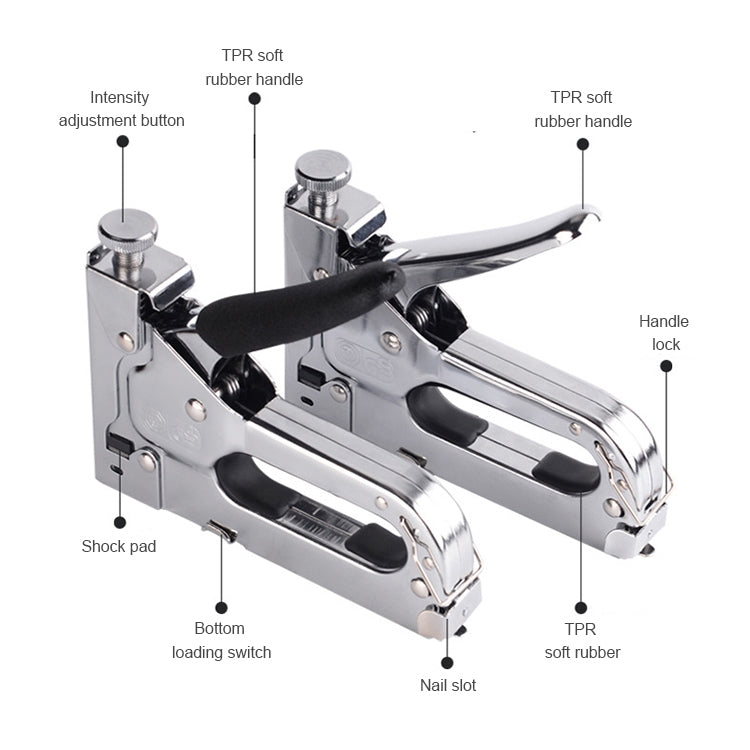 Nail Gun U Type / T Type / Door Type Nail Universal Nailer, With Handle Case, With Handle Case & 1000 PCS Nails laboratorydeal