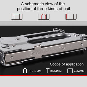 Nail Gun U Type / T Type / Door Type Nail Universal Nailer, With Handle Case, With Handle Case & 1000 PCS Nails laboratorydeal