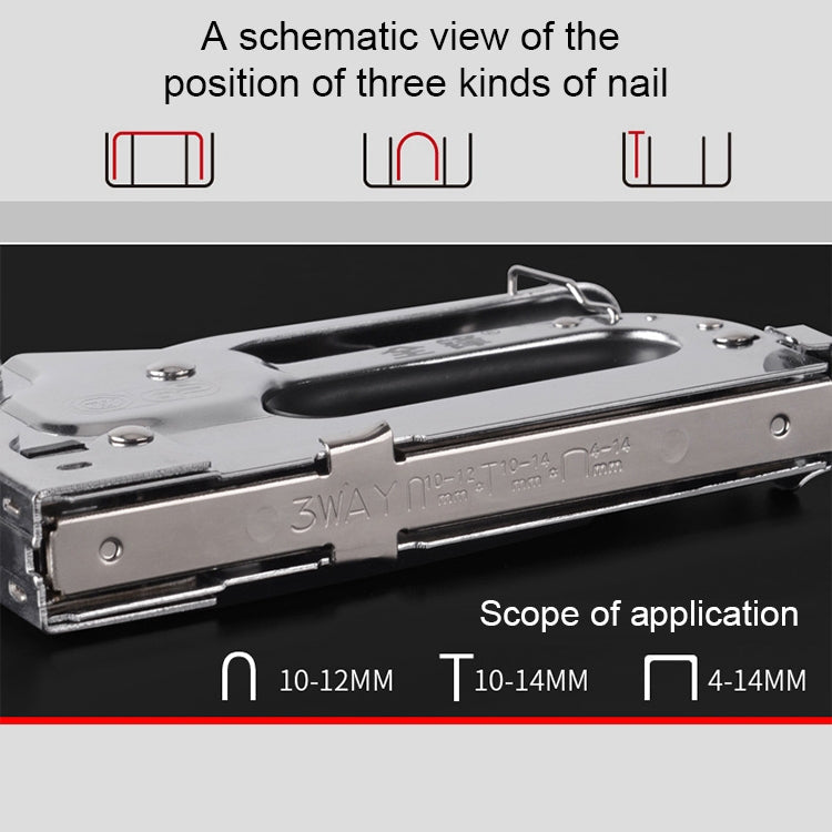 Nail Gun U Type / T Type / Door Type Nail Universal Nailer, With Handle Case, With Handle Case & 1000 PCS Nails laboratorydeal