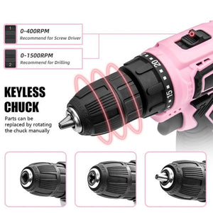 HILDA 12V Cordless Impact Drill Electrical Screwdriver, EU Plug, US Plug, UK Plug - laboratorydeal