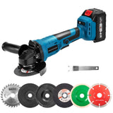 HILDA 21V Brushless Angle Grinder Lithium Cutting Machine, 1 Battery+1 Charger US Plug, 2 Battery+1 Charger US Plug, 1 Battery+1 Charger EU Plug, 2 Battery +1 Charger EU Plug