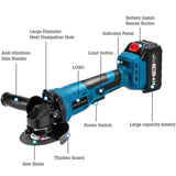 HILDA 21V Brushless Angle Grinder Lithium Cutting Machine, 1 Battery+1 Charger US Plug, 2 Battery+1 Charger US Plug, 1 Battery+1 Charger EU Plug, 2 Battery +1 Charger EU Plug