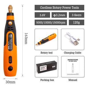 HILDA 3.6V Electrical Grinder Pen Precision Carving Micro Power Drill, Rotary Tool, 32 In 1, 46 In 1 - laboratorydeal