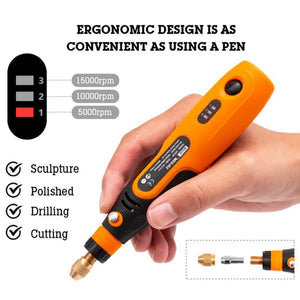 HILDA 3.6V Electrical Grinder Pen Precision Carving Micro Power Drill, Rotary Tool, 32 In 1, 46 In 1 - laboratorydeal