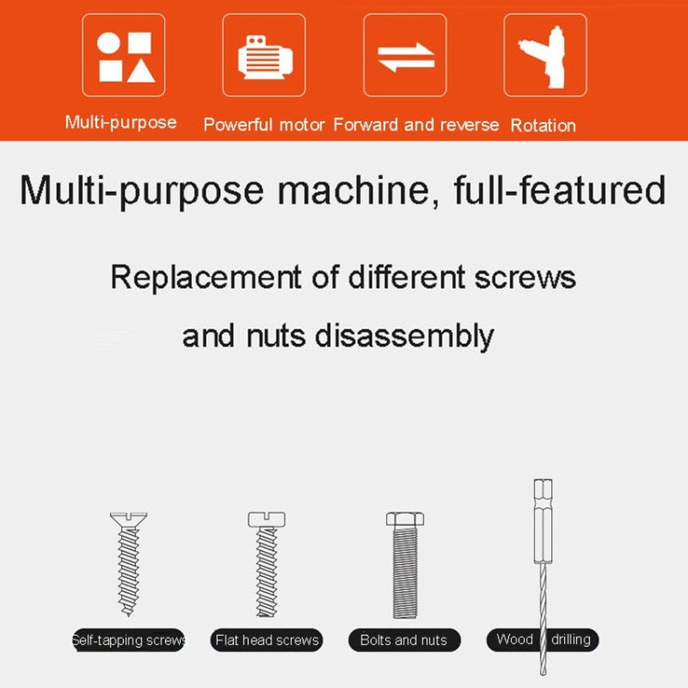 HILDA 47pcs /Set Multi - Function Li - Ion Screwdriver Mini Screwdriver, 47pcs /Set Black, 47pcs /Set White, 47pcs /Set Orange - laboratorydeal