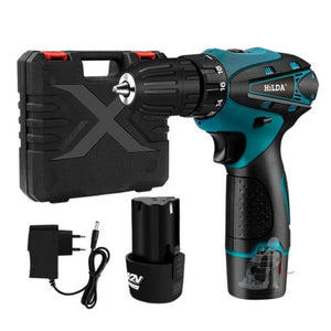 HILDA Electric Drill Cordless Screwdriver Lithium Battery Mini Drill Cordless Screwdriver Power Tools, EU Plug, 16.8V with Carton Box, 12V with Carton Box, 12V with Plastic Box, 16.8V with Plastic Box - laboratorydeal