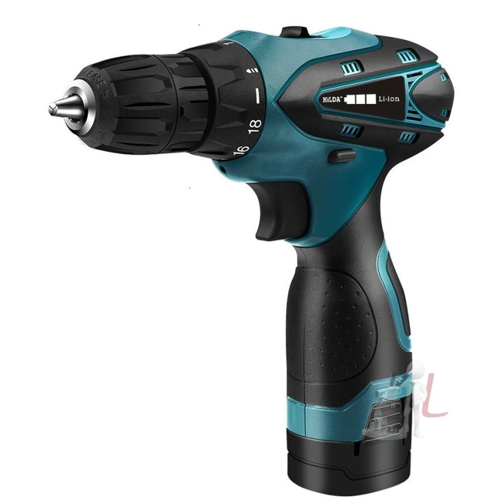 HILDA Electric Drill Cordless Screwdriver Lithium Battery Mini Drill Cordless Screwdriver Power Tools, EU Plug, 16.8V with Carton Box, 12V with Carton Box, 12V with Plastic Box, 16.8V with Plastic Box - laboratorydeal