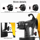 HILDA High Voltage Motorized Paint Spray Tool Portable And Detachable, EU Plug Yellow, EU Plug Orange, With Anti-Touch Switch EU Plug Yellow, With Anti-Touch Switch EU Plug Orange, US Plug Yellow, US Plug Orange, With Anti-Touch Switch US Plug Yellow