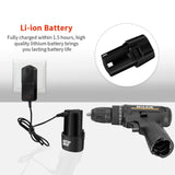 HILDA Home Power Drill 12V Li-Ion Drill With Charger And Battery, US Plug, Carton Packing, Plastic Packing, Cloth Packing
