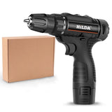 HILDA Home Power Drill 12V Li-Ion Drill With Charger And Battery, EU Plug, Carton Packing, Plastic Packing, Cloth Packing