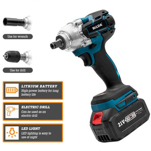 HILDA Motorized Wrenches Lithium Repair Parts With 22mm Socket, EU Plug, Blue With 1 Battery+1 Charger(1500mAh), Blue With 2 Battery+1 Charger(1500mAh), Blue With 1 Battery+1 Charger(3000mAh), Blue With 2 Battery+1 Charger(3000mAh)���������������������... - laboratorydeal