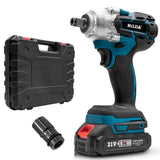 HILDA Motorized Wrenches Lithium Repair Parts With 22mm Socket, EU Plug, Blue With 1 Battery+1 Charger(1500mAh), Blue With 2 Battery+1 Charger(1500mAh), Blue With 1 Battery+1 Charger(3000mAh), Blue With 2 Battery+1 Charger(3000mAh)���������������������...