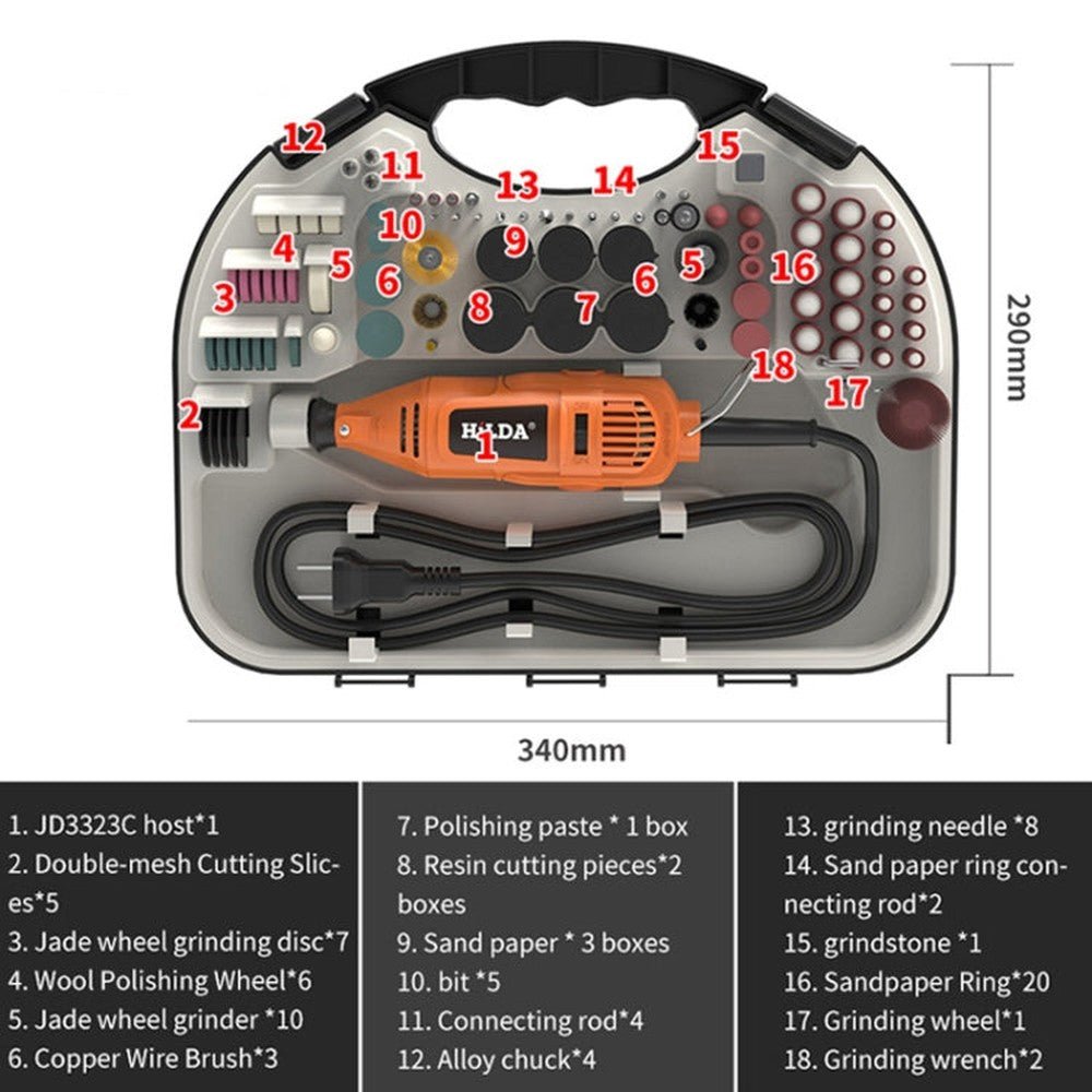 HILDA Power Grinder And Brush Sharpener Set Sharpening Tool Set, EU Plug, With Soft Shaft, No Soft Shaft - laboratorydeal