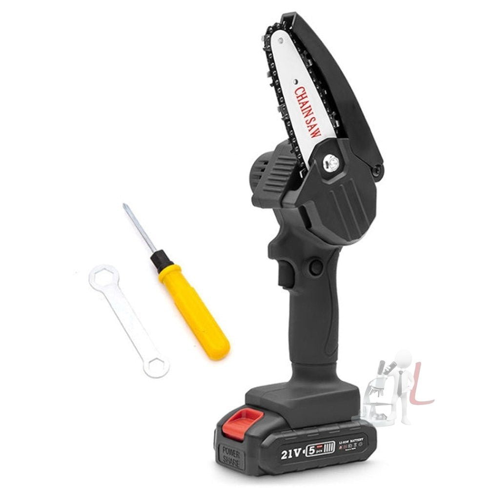 HILDA Rechargeable Cordless Mini Electrical Chain Saw Logging Tools Plastic Package, EU Plug With 1 Battery Red, US Plug With 1 Battery Red, EU Plug With 1 Battery Black, US Plug With 1 Battery Black - laboratorydeal