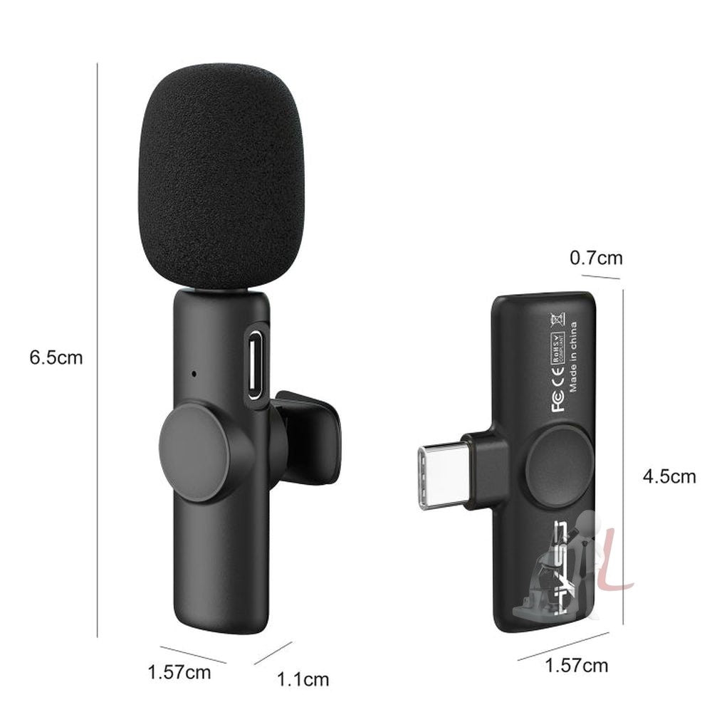 HXSJ F18 2.4G USB - C/Type - C Noise Reduction Lavalier Wireless Microphone, USB - C/Type - C - laboratorydeal