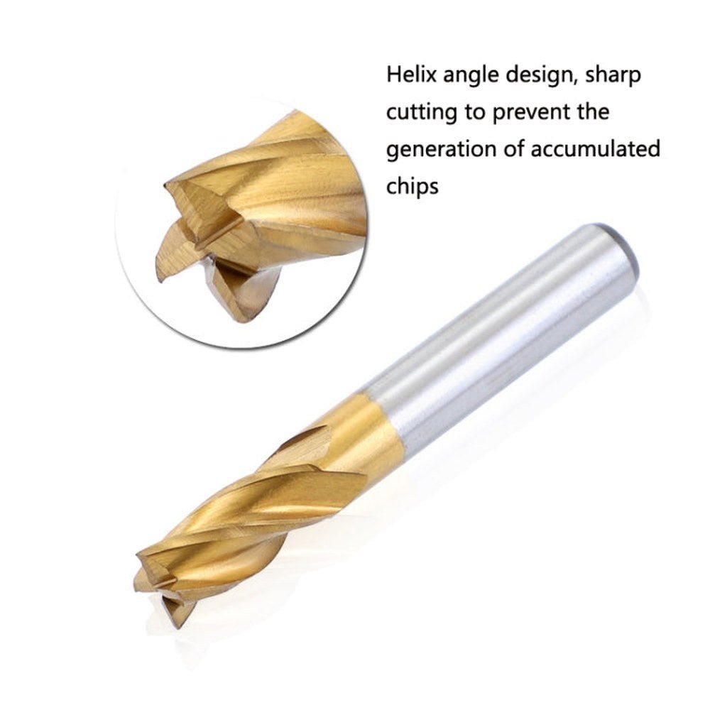 High - Speed Steel And Aluminum End Face Milling Cutter With Straight Shank Titanium - Plated Milling Cutter, 7 PCS/Set, 10 PCS/Set, 11 PCS/Set - laboratorydeal