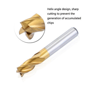 High - Speed Steel And Aluminum End Face Milling Cutter With Straight Shank Titanium - Plated Milling Cutter, 7 PCS/Set, 10 PCS/Set, 11 PCS/Set - laboratorydeal