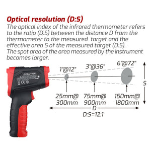 Infrared Thermometer Electronic Color Screen Thermometer, TASI TA601C -50-880 Degrees Celsius laboratorydeal